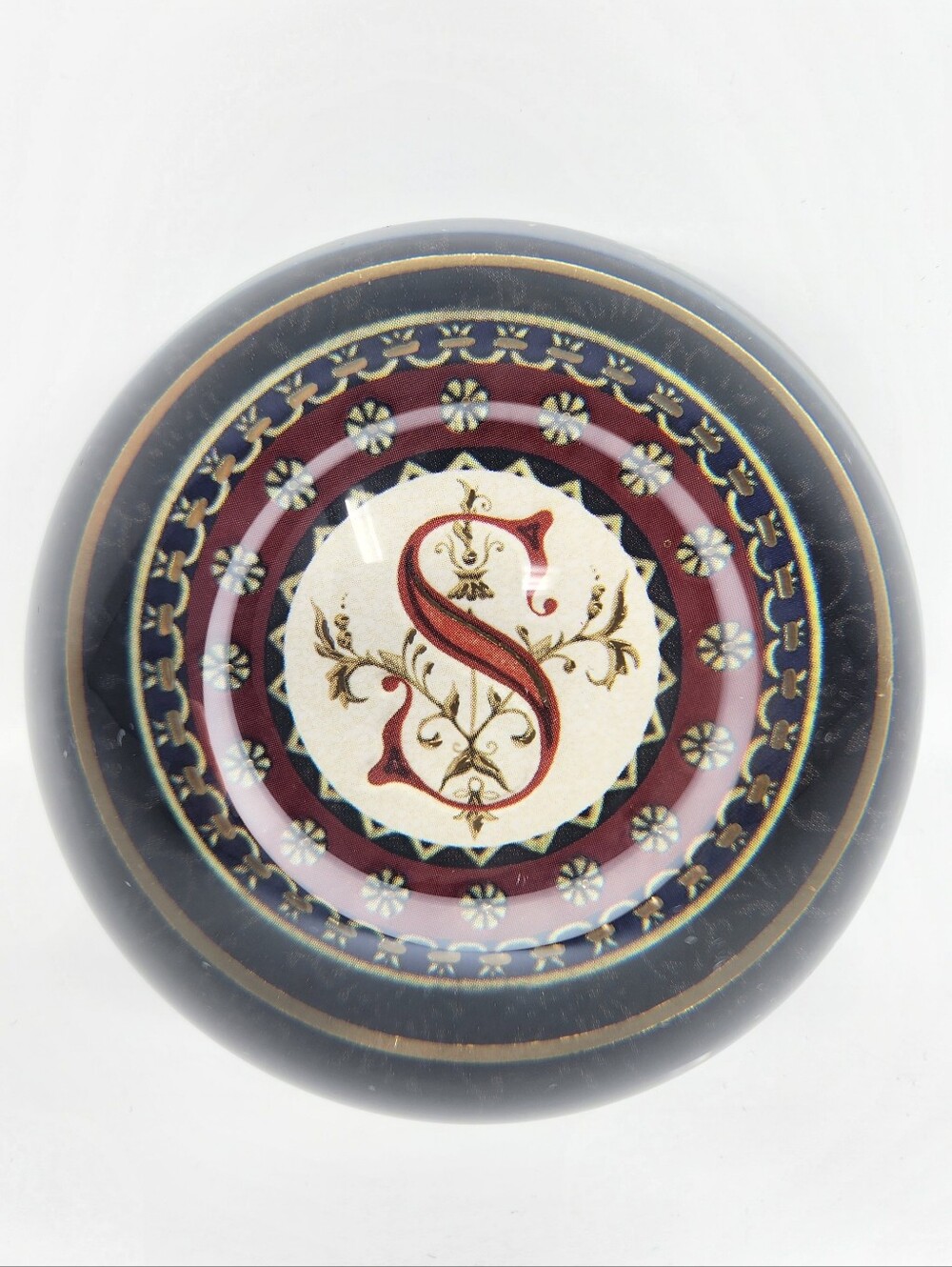 Punch Studio Letter "S" Decorative Round Crystal Paperweight